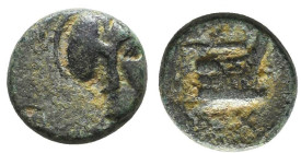 Greek Coins. 4th - 1st century B.C. AE

Reference:

Condition: Very Fine

Weight =1.6 gr
Heıght =10.4 mm