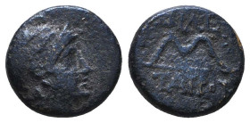 Greek Coins. 4th - 1st century B.C. AE

Reference:

Condition: Very Fine

Weight =1.8 gr
Heıght =10.7 mm