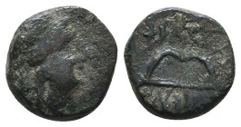 Greek Coins. 4th - 1st century B.C. AE

Reference:

Condition: Very Fine

Weight =1.8 gr
Heıght =10.1 mm