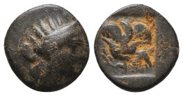 Greek Coins. 4th - 1st century B.C. AE

Reference:

Condition: Very Fine

Weight =1.4 gr
Heıght =10.9 mm