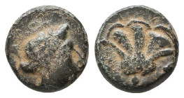 Greek Coins. 4th - 1st century B.C. AE

Reference:

Condition: Very Fine

Weight =1.3 gr
Heıght =8.4 mm