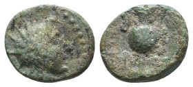 Greek Coins. 4th - 1st century B.C. AE

Reference:

Condition: Very Fine

Weight =1.5 gr
Heıght =9.6 mm
