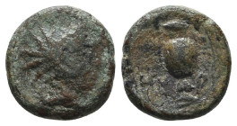 Greek Coins. 4th - 1st century B.C. AE

Reference:

Condition: Very Fine

Weight =1.7 gr
Heıght =10.9 mm