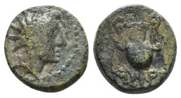 Greek Coins. 4th - 1st century B.C. AE

Reference:

Condition: Very Fine

Weight =2.1 gr
Heıght =11.3 mm