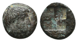 Greek Coins. 4th - 1st century B.C. AE

Reference:

Condition: Very Fine

Weight =0.7 gr
Heıght =8.4 mm