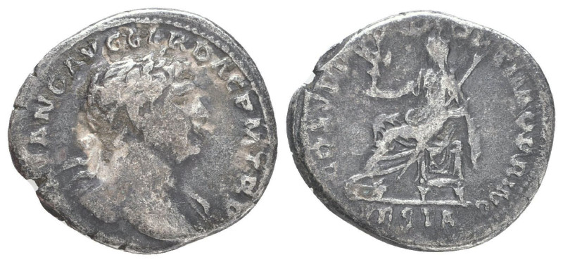 TRAJAN (98-117). Denarius.

Reference:

Condition: Very Fine

Weight =3.2 ...