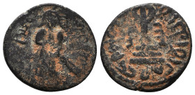 Arab Byzantine Coins,

Reference:

Condition: Very Fine

Weight =2.8gr
Heıght =18.4mm