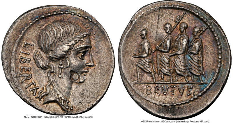 Q. Servilius Caepio (M. Junius) Brutus, as Moneyer (ca. 54 BC). AR denarius (20m...