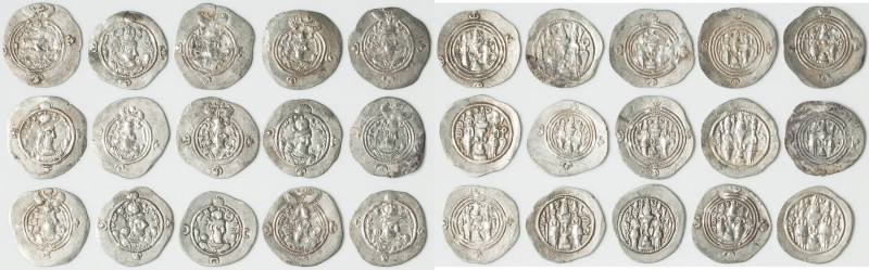 ANCIENT LOTS. Oriental. Sasanian Kingdom. Lot of thirty (30) AR drachms. Fine-VF...