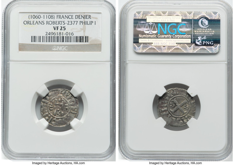 Philip I Denier ND (1060-1108) VF25 NGC, Orleans mint. Rob-2377. HID09801242017 ...