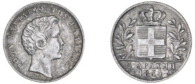 Greece. King Otto, 1832-1862. 1/2 Drachma, 1834 A, First Type, Paris mint, 2.22g (KM19; Divo 14b).

About very fine.