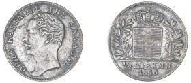 Greece. King Otto, 1832-1862. 1/2 Drachma, 1855, Second Type, Vienna mint, 2.22g (KM34; Divo 15b).

Very fine with several marks and scratches.