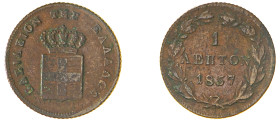 Greece. King Otto, 1832-1862. Lepton, 1857, Fourth Type, Athens mint, 1.37g (KM30; Divo 32b).

Good very fine.