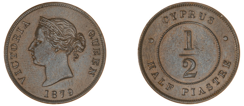Cyprus. Victoria, 1837-1901. 1/2 Piastre, 1879, Royal mint, 5.86g (KM2; Fitikide...