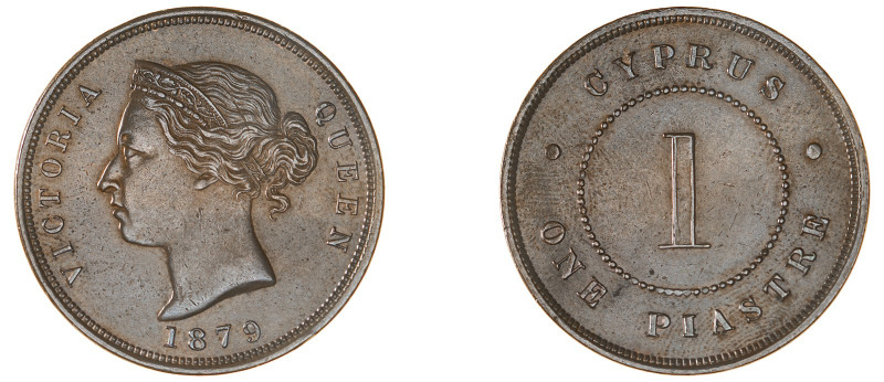 Cyprus. Victoria, 1837-1901. Piastre, 1879, Royal mint, 11.48g (KM3.1; Fitikides...