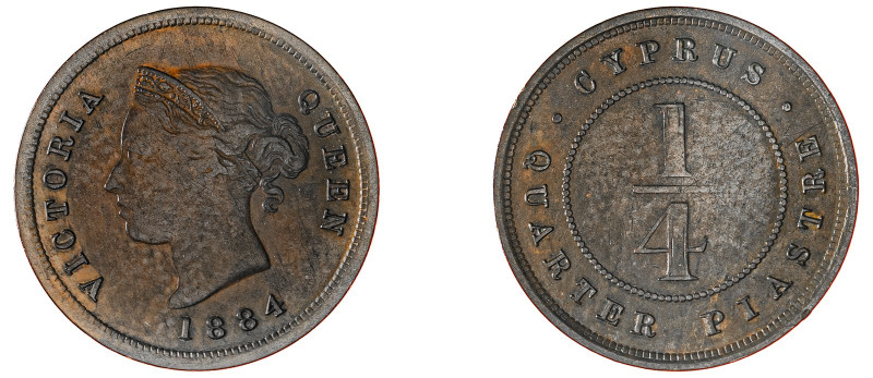 Cyprus. Victoria, 1837-1901. 1/4 Piastre, 1884, Royal mint, 3.00g (KM1.1; Fitiki...