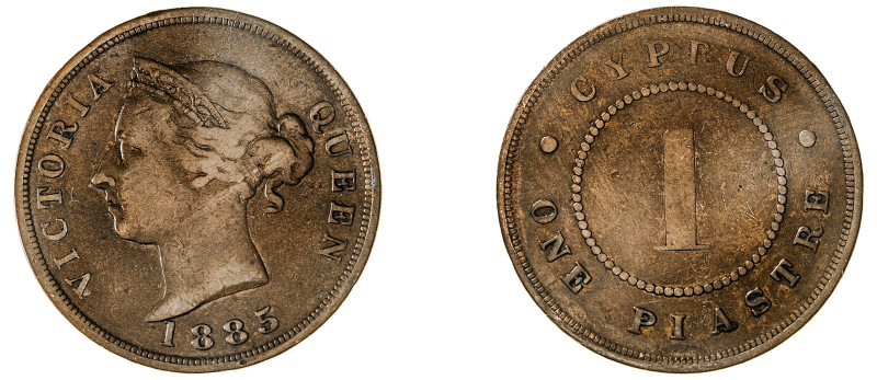 Cyprus. Victoria, 1837-1901. Piastre, 1885, Royal mint, 11.61g (KM3.2; Fitikides...