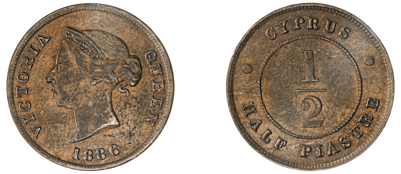 Cyprus. Victoria, 1837-1901. 1/2 Piastre, 1886, Royal mint, 5.83g (KM2; Fitikide...
