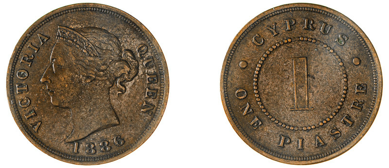 Cyprus. Victoria, 1837-1901. Piastre, 1886, Royal mint, 11.76g (KM3.2; Fitikides...
