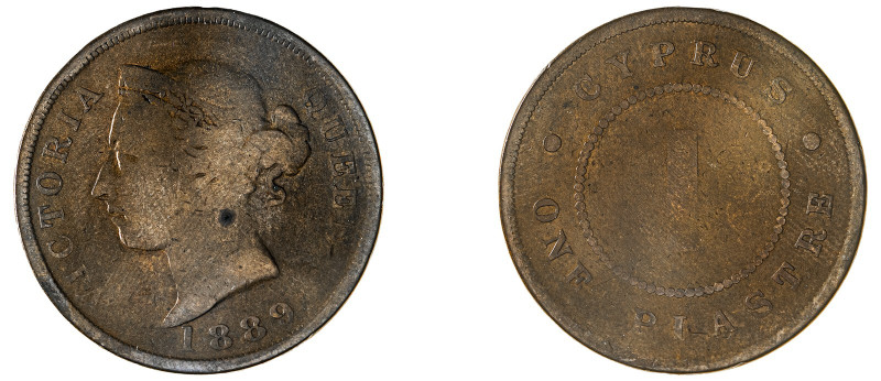 Cyprus. Victoria, 1837-1901. Piastre, 1889, Royal mint, 10.65g (KM3.2; Fitikides...