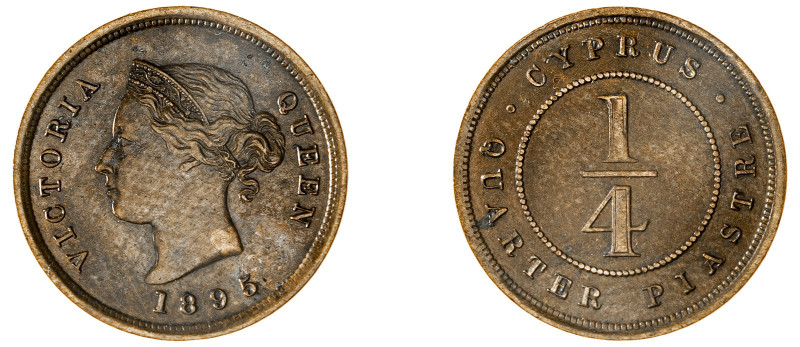 Cyprus. Victoria, 1837-1901. 1/4 Piastre, 1895, Royal mint, 2.90g (KM1.1; Fitiki...