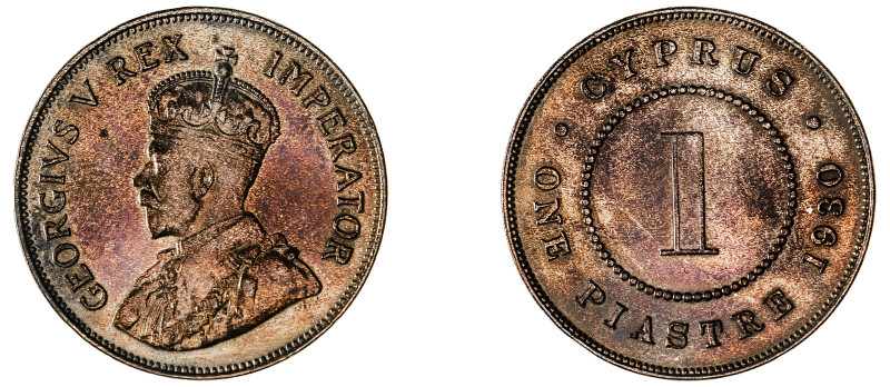 Cyprus. George V, 1910-1936. Piastre, 1930, Royal mint, 11.63g (KM18; Fitikides ...