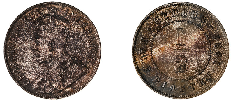 Cyprus. George V, 1910-1936. 1/2 Piastre, 1931, Royal mint, 5.75g (KM17; Fitikid...