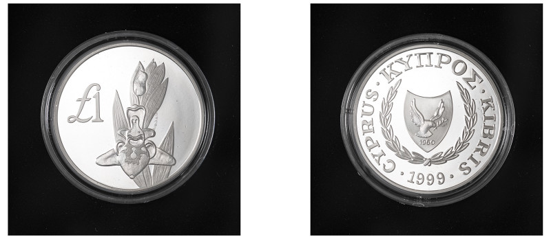 Cyprus. Republic, 1960-. AR Proof Pound, 1999, Wildlife Series - Cypriot Orchid,...