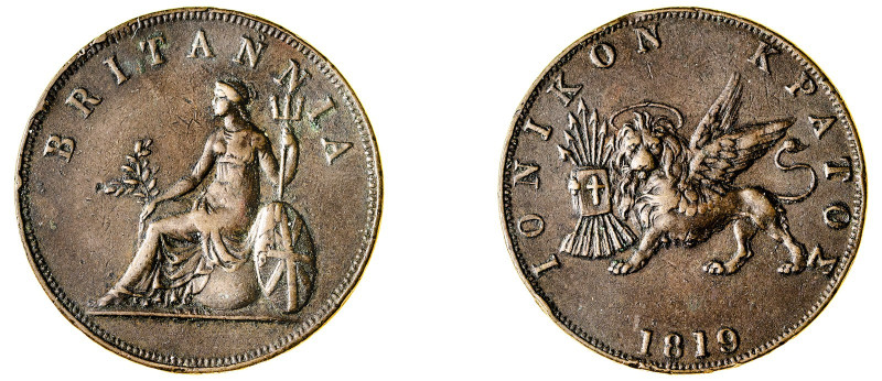 Greece, Ionian Islands. British Administration, 1809-1863. 2 Obols, 1819, 19.00g...