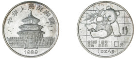 China. People’s Republic, 1949-. 10 Yuan, 1989, Panda Series, 31.14g (KM-A221).

Good extremely fine.