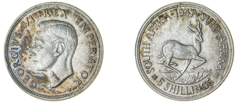 South Africa. George VI, 1936-1952. 5 Shillings, 1947, Pretoria mint, 28.28g (KM...