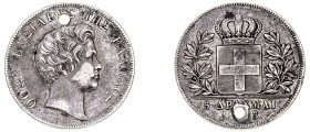 Greece. King Otto, 1832-1862. 5 Drachmai, 1833, First Type, Munich mint, 22.00g (KM20; Divo 10a; Dav. 115).

Holed, about very fine.