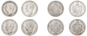 Greece. King George I, 1863-1913. Lot of 4 coins comprising Drachma, 1873 A, First Type, Paris mint, 4.74g to 4.93g (KM38; Divo 53b; IV3). 

Mostly ve...