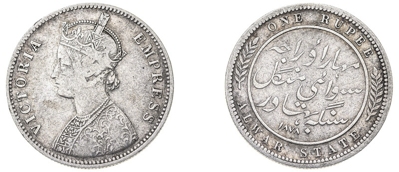 India. Princely States of Alwar. Mangal Singh (under Victoria as Empress), 1874-...