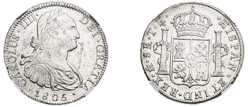 Mexico. Charles IV, 1788-1808. 8 Reales, 1805 Mo TH, Mexico City mint (KM109).

...