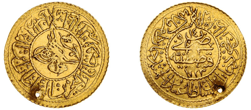 Turkey. Mahmud II, 1808-1839. AV Rumi Altin, AH1223//14 (1821), 2.38g (KM616).

...