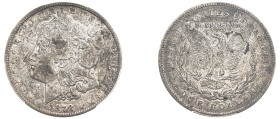 USA. Federal Republic, 1776-. “Morgan” Dollar, 1878, 7TF (Seven tail feathers) and Reverse of 1878, Philadelphia mint (KM110).

Graded XF Details, Env...