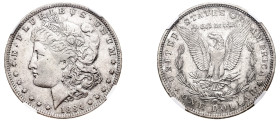 USA. Federal Republic, 1776-. “Morgan” Dollar, 1884 O, New Orleans mint (KM110).

Graded AU58 NGC.