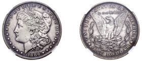 USA. Federal Republic, 1776-. “Morgan” Dollar, 1886, Philadelphia mint (KM110).

Graded AU Details, Cleaned NGC.