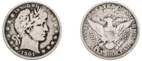 USA. Federal Republic, 1776-. “Barber” 1/2 Dollar, 1901, Philadelphia mint (KM116).

Very good, reverse better.
