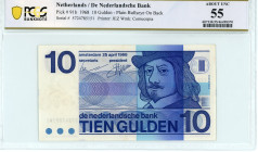 Netherlands
De Nederlandsche Bank
10 Gulden, 25 April 1968
Plain Bullseye on Back 
S/N 5724785151
Printer: JEZ
Wmk: Cornucopia
Pick 91b

Graded About ...