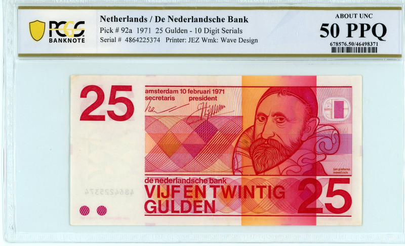 Netherlands
De Nederlandsche Bank
25 Gulden, 10 February 1971
10 Digit Serials
S...