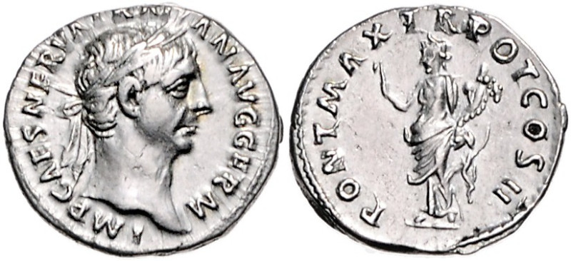 Kaiserzeit. 
Trajan 98-117. AR-Denar Rom. RIC&nbsp;17, BMC&nbsp;14. 3,43&nbsp;g...