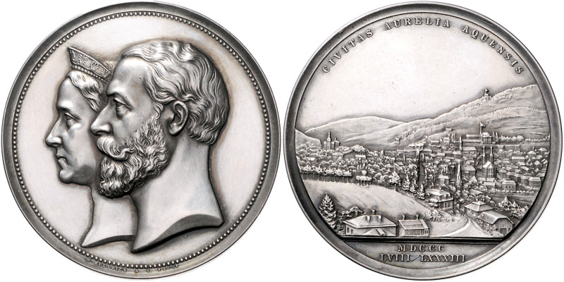 Baden/-Großherzogtum. 
Friedrich I. 1852-1907. Silbermedaille 1883 (v. Kullrich...