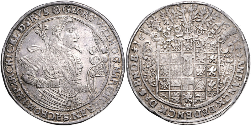 Brandenburg/-Preußen. 
Georg Wilhelm 1619-1640. Taler 1634 Königsberg sog. Spru...