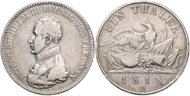 Brandenburg/-Preußen. 
Friedrich Wilhelm III. 1797-1840. Taler 1818 D. Kahnt&nbsp;365, Davenport&nbsp;759, AKS&nbsp;13, Thun&nbsp;246D. . 
ss