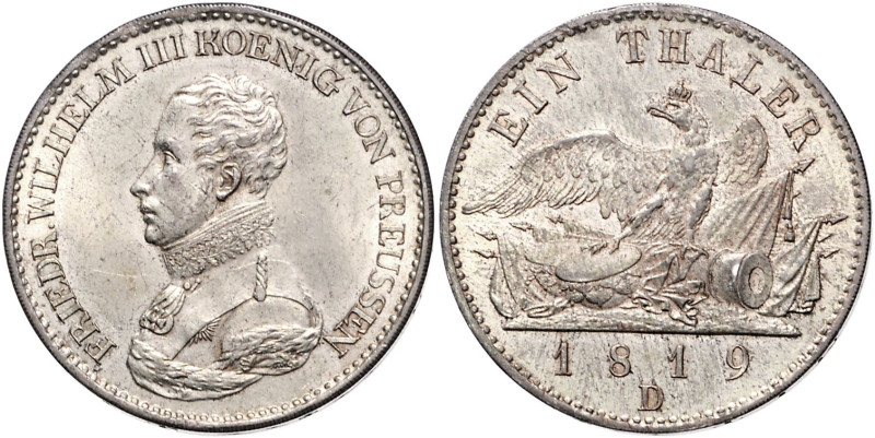 Brandenburg/-Preußen. 
Friedrich Wilhelm III. 1797-1840. Taler 1819 D. Kahnt&nb...