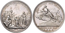 Brandenburg/-Preußen. 
Friedrich Wilhelm III. 1797-1840. Silbermedaille 1814 (v. Loos) auf den Frieden von Paris. Slg.&nbsp;Marienburg&nbsp;3751, Som...