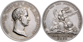 Brandenburg/-Preußen. 
Friedrich Wilhelm III. 1797-1840. Silbermedaille 1814 \nowidctlpar (v. Loos) auf den Frieden zu Paris. Slg.&nbsp;Henckel&nbsp;...