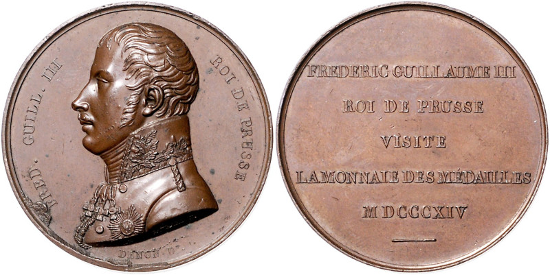 Brandenburg/-Preußen. 
Friedrich Wilhelm III. 1797-1840. Bronzemedaille 1814 (v...